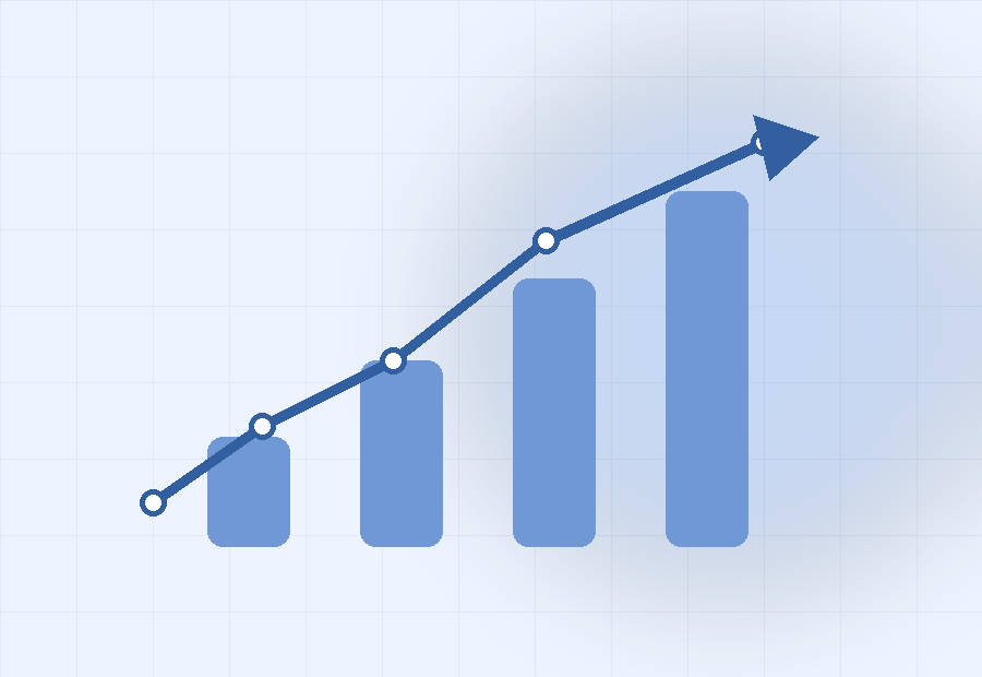 Abstract digital growth and retail analytics visual